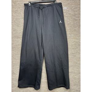 Jordan Sweatpants Womens XL Black Fleece Loose Mid Rise Straight IH2394-010